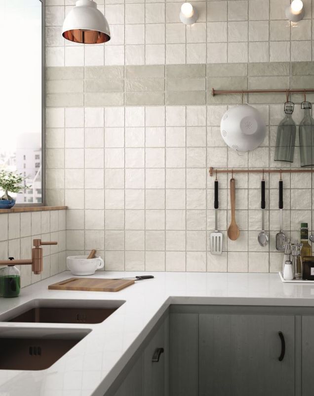 Wall tile wood look japandi design