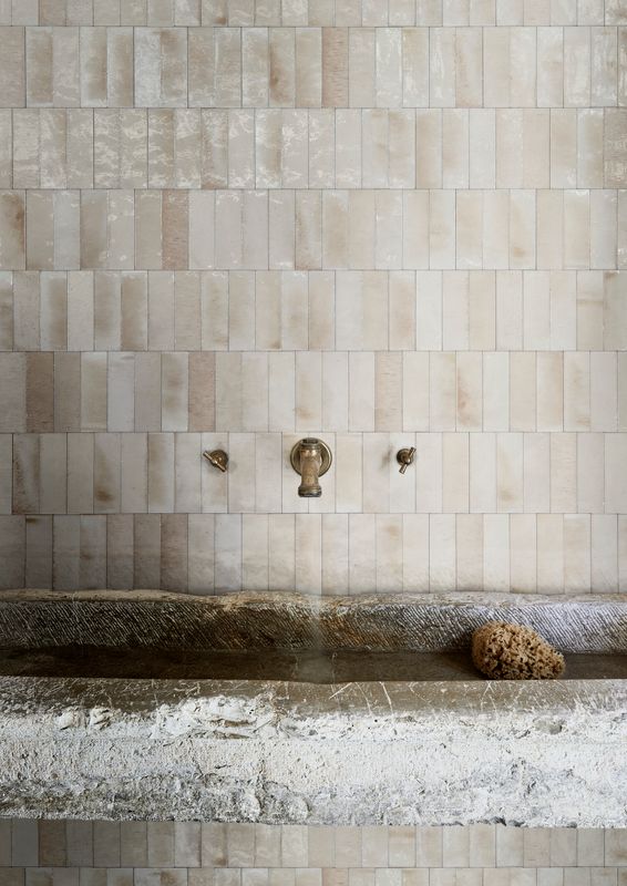 Wall tile wood look japandi design