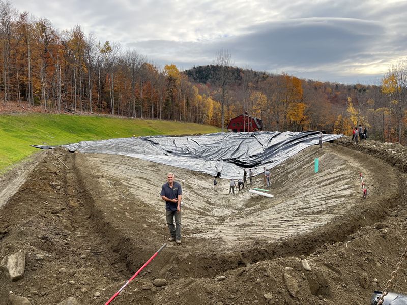Carving a Pond into a Mountain Side