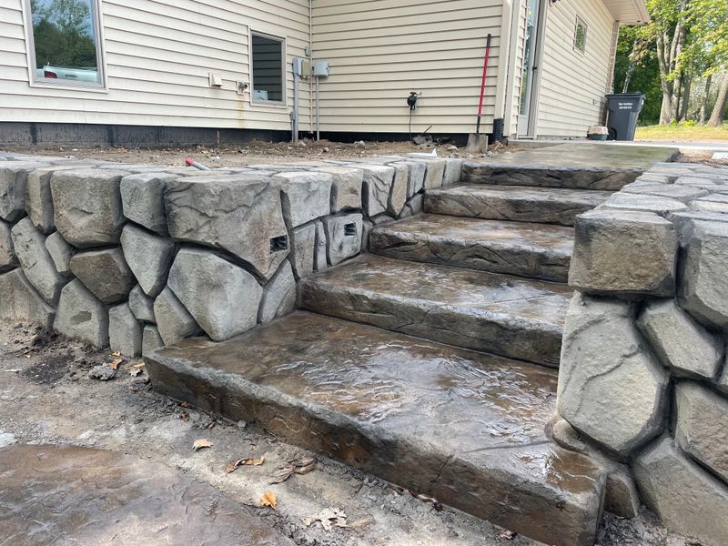 Carved Concrete Retaining Walls 