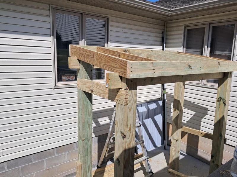 Concrete pad and Grill Hut