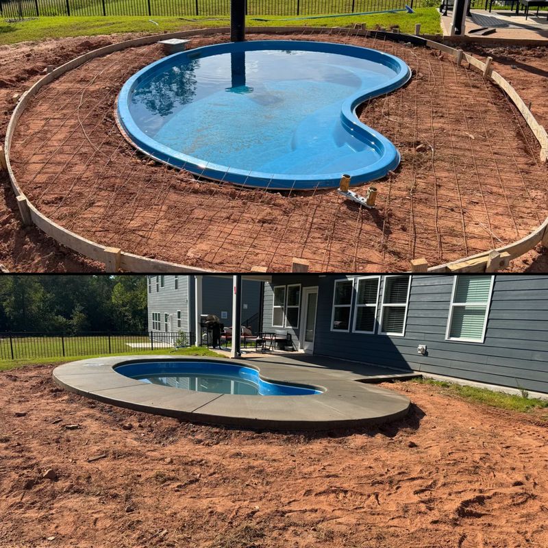 Stamp concrete pool