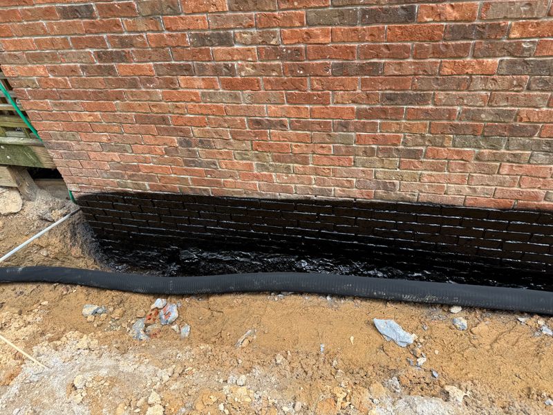 French drain and foundation waterproofing