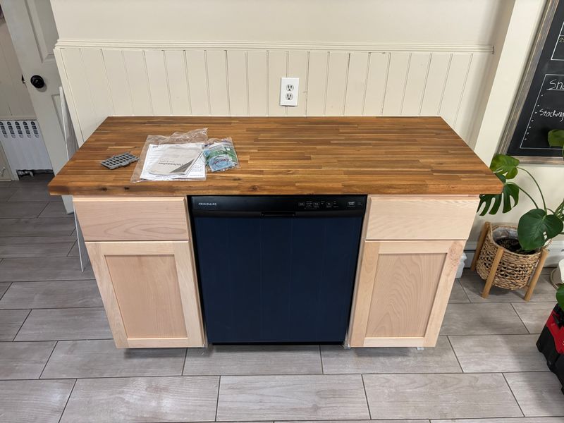 Upgrade your older kitchen with an island with a dishwasher