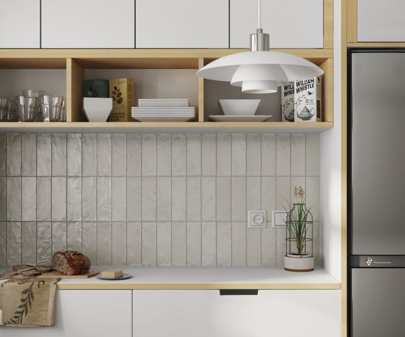 Wall tile wood look japandi design