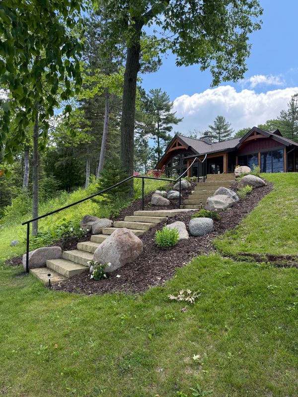Custom Welded Handrails Built for a Longville Lakeside Staircase