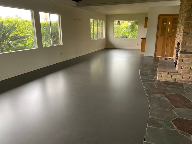 Concrete leveler with color stain and seal