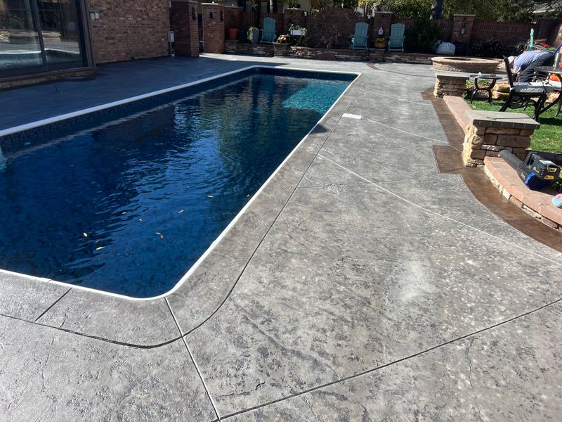 Stamp concrete pool
