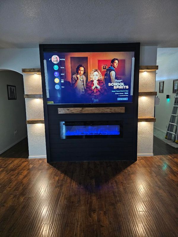Custom wall with fire place