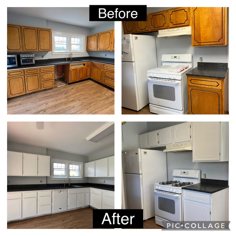 Elegant Cabinet Transformation: From Lacquer to Factory-Finished White in Caledonia, NY