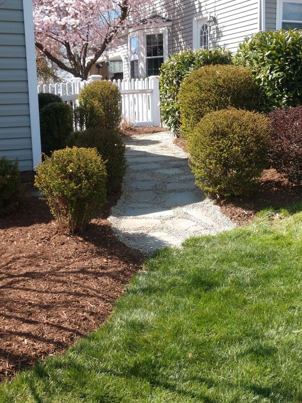 New landscapes. Plantings and mulch