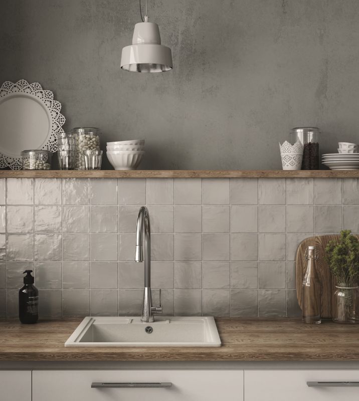 Wall tile wood look japandi design