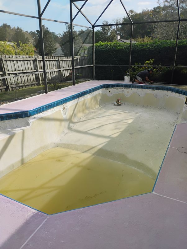 Pool deck resurfacing