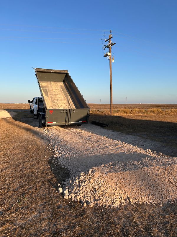Caliche drive ways and pads