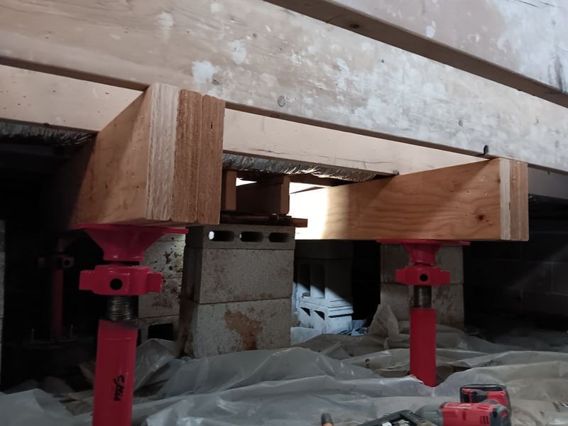 Subfloor repair and Beam Shoring