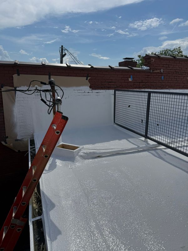 Commercial SPF Roofing Install