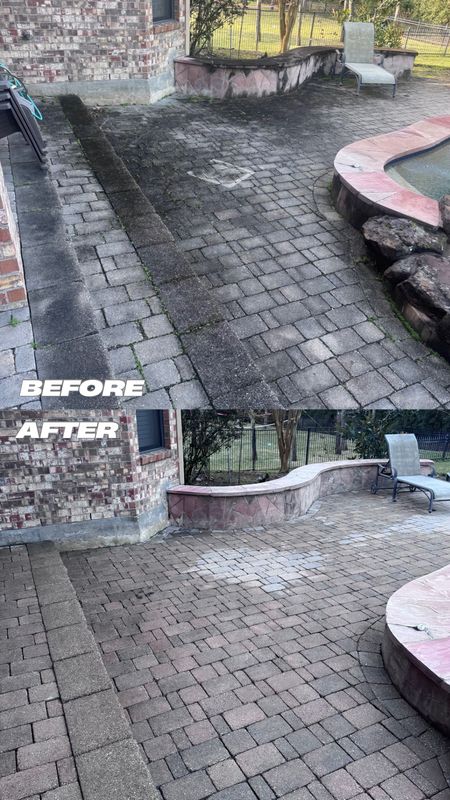 Paver/ Traventine Hardscape Cleaning & Sanding