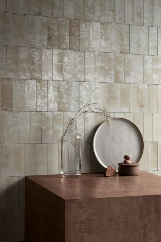 Wall tile wood look japandi design
