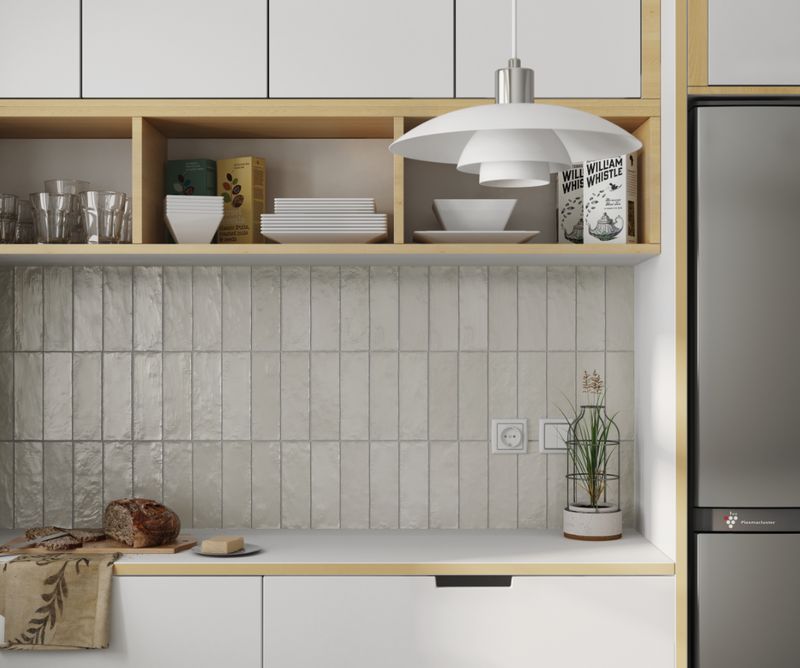 Wall tile wood look japandi design