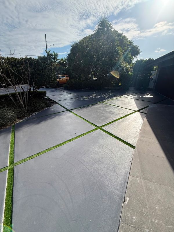 Concrete Squares with Faux Grass or Rocks