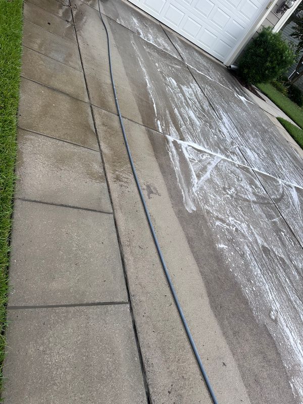 Driveway pressure cleaning