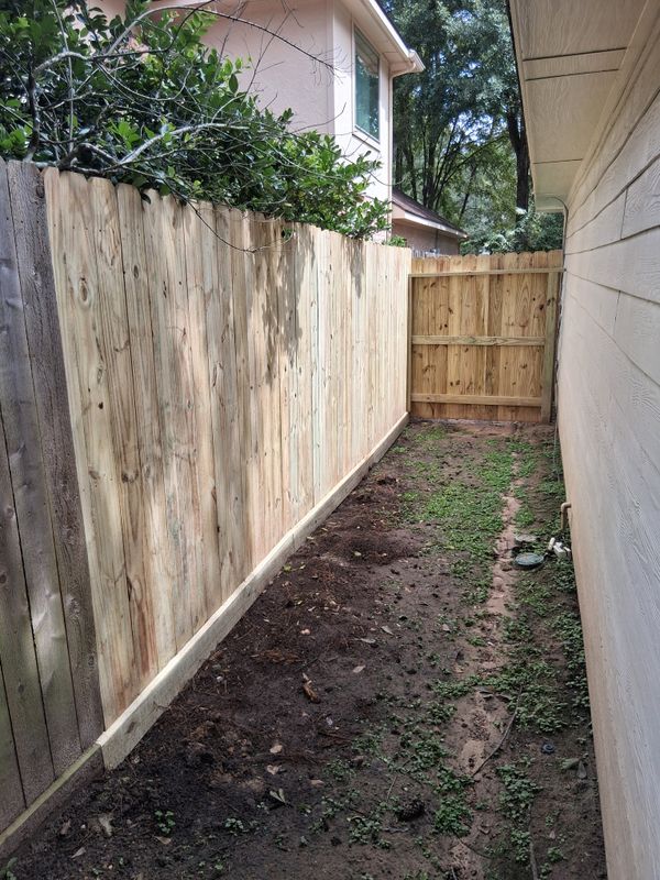 Wood fencing