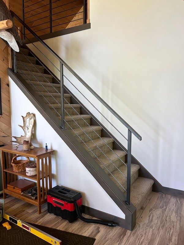 Modern Railing and Staircase Renovation in Cabin