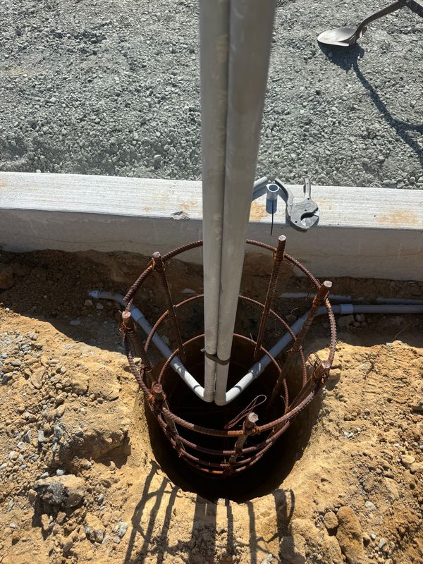 Pole base foundations
