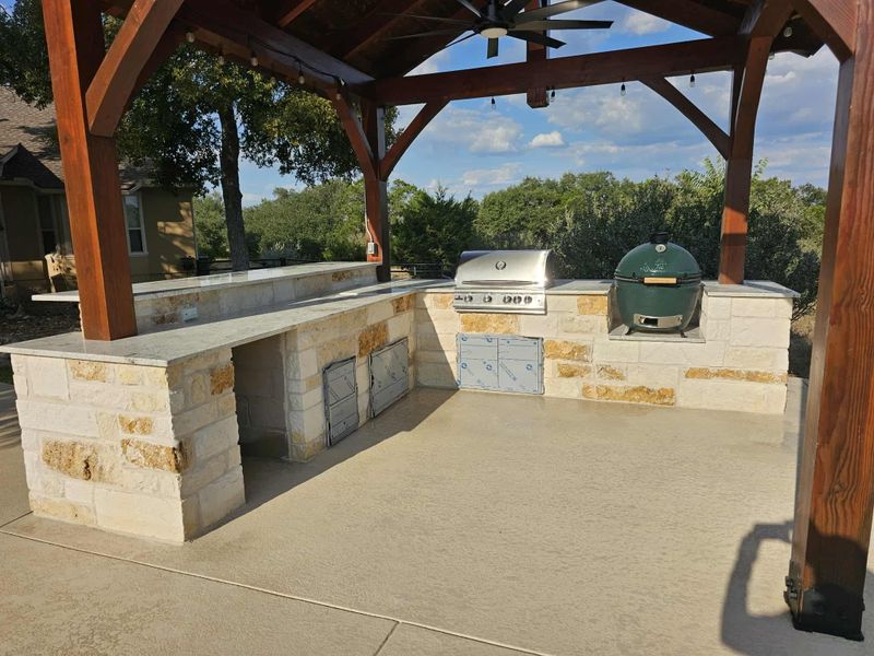 Transforming Outdoor Living: Delarosa Masonry's Elegant Stone Barbecue Installation