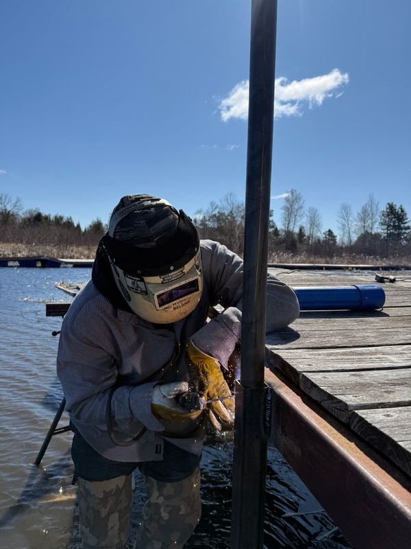 Dock Welding at Stump Lake in Bemidji MN