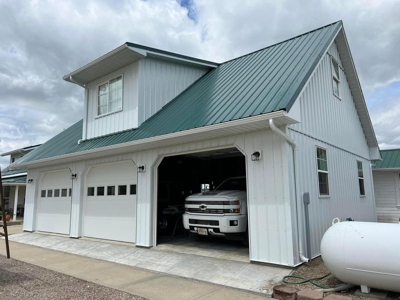 Seamless gutters, snow stops, leaf guards.