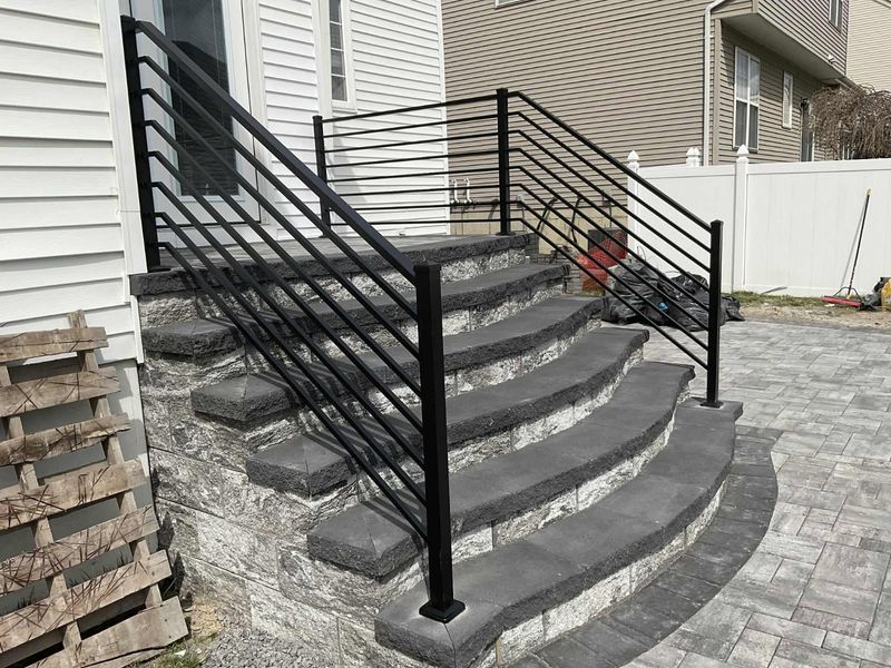 Decorative Block Steps and Railings
