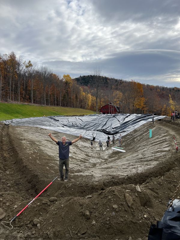 Carving a Pond into a Mountain Side
