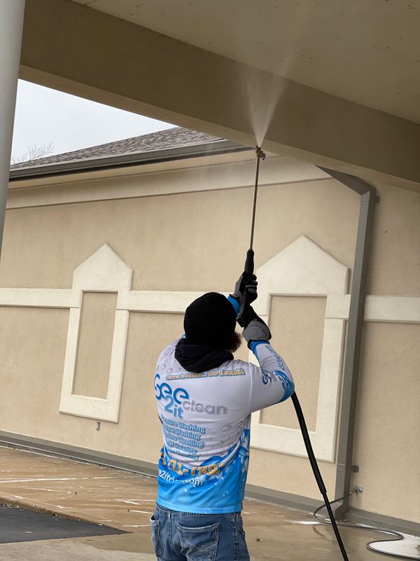Revitalizing a church n Fenton MO: See2it Clean's Expert Soft Washing and Pressure Washing Project