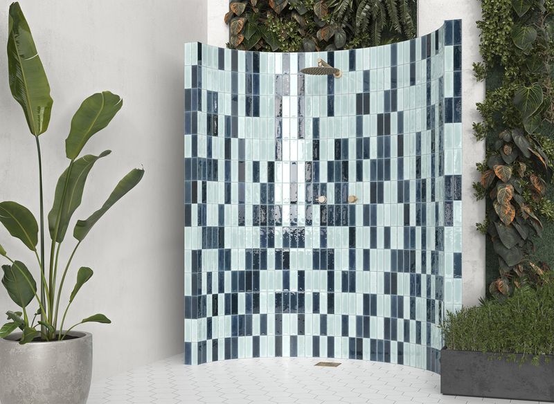 Wall tile wood look japandi design