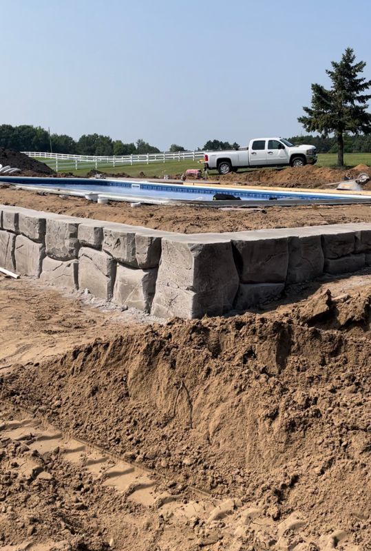 Carved Concrete Retaining Walls 