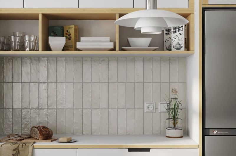 Wall tile wood look japandi design