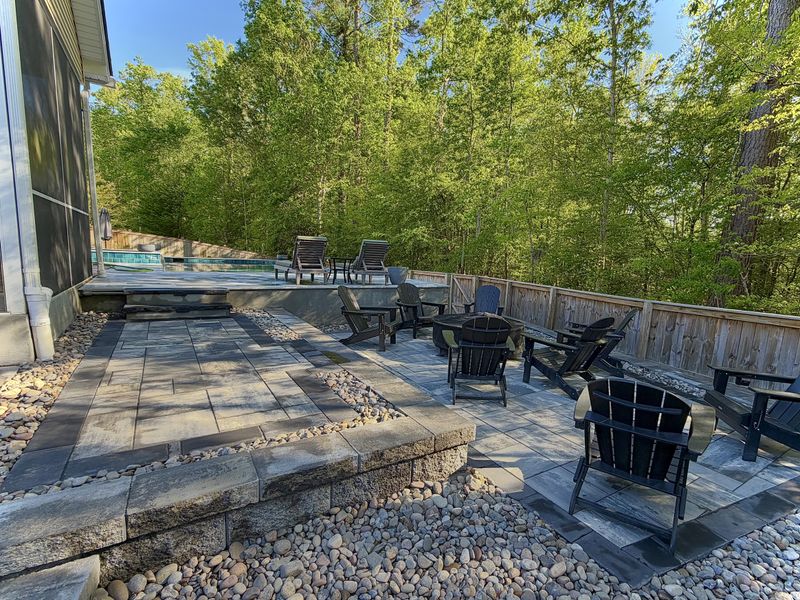 Backyard Drainage, Retaining Wall & Paver Patio Transformation