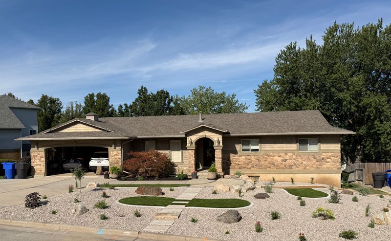 Perry Utah Front Yard Gets Artificial Turf Pavers and Xeriscape Makeover