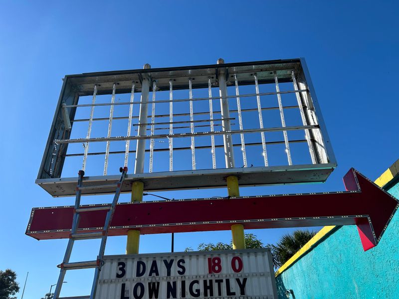 Business Sign Light Installation