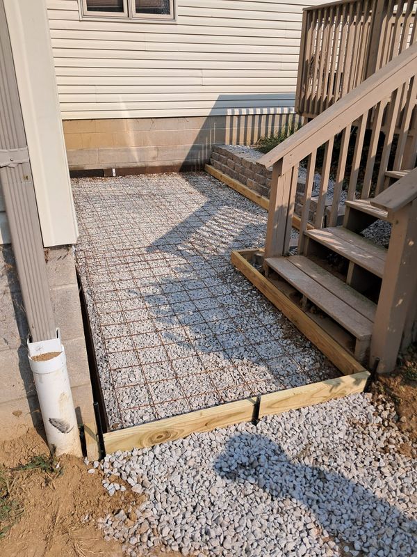 Concrete pad and Grill Hut
