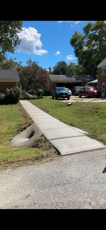Concrete Sidewalk with Culvert Pipe installation