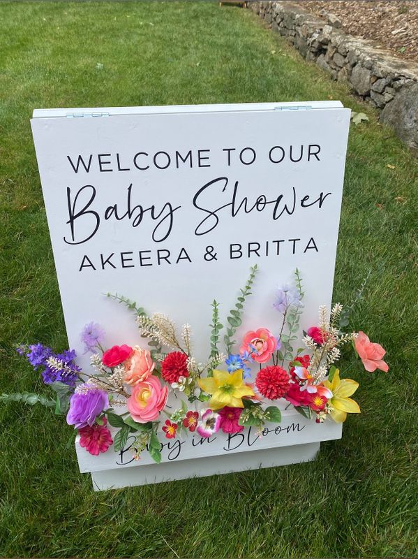 FLOWER BOX WELCOME SIGN