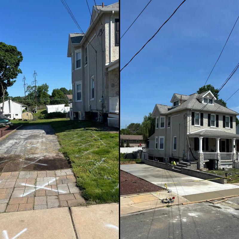 Concrete driveways, patios, and garage floors