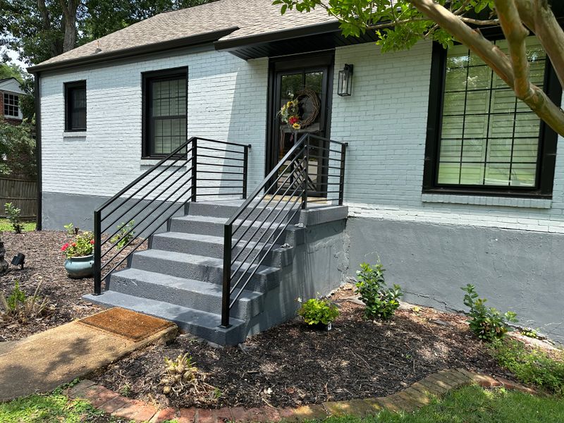 Ornamental iron railings