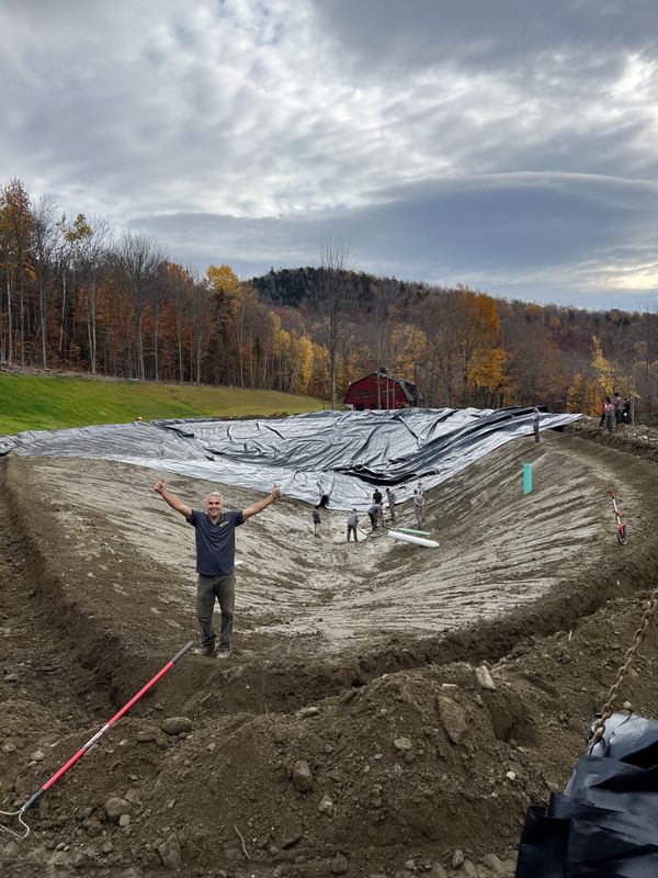 Carving a Pond into a Mountain Side