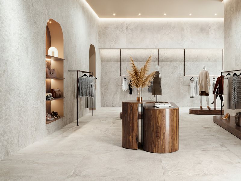 Wall tile wood look japandi design