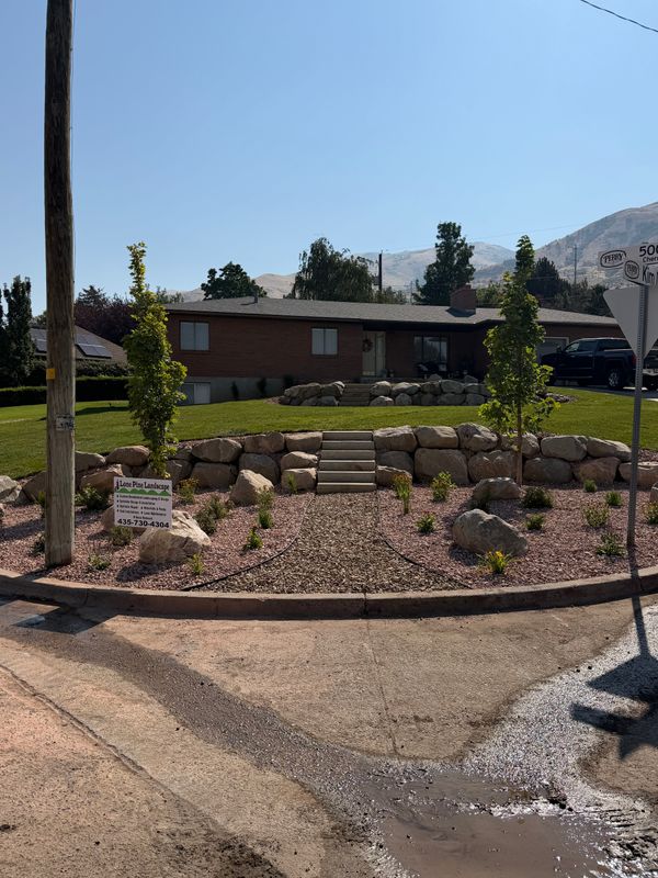 Sloped Front Yard Turned Usable Space in Perry Utah