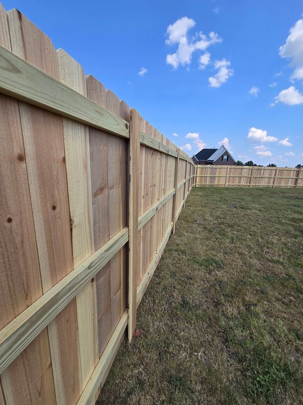 Cedar Privacy Fence Installation