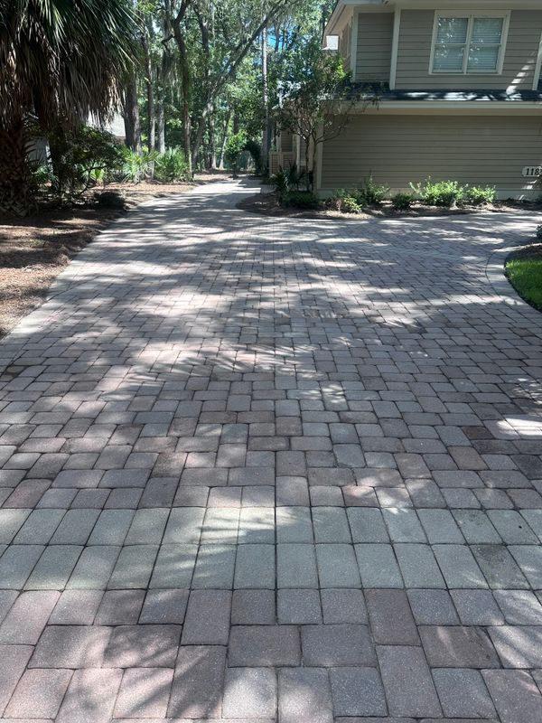 Driveway pressure cleaning